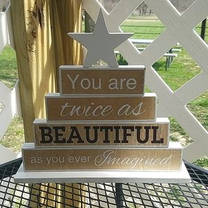 Wooden Decor with Star & saying